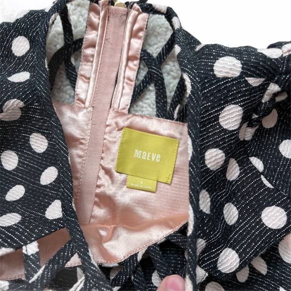 Maeve Anthropologie Black Dotted A-Line Mini Dress - Picture 6 of 11